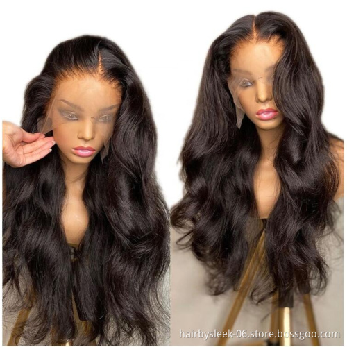 Natural Black Color Pre-plucked 13x4 13x6 Lace Front Wigs Body Wave HD Transparent Brazilian Human Hair wigs for black woman